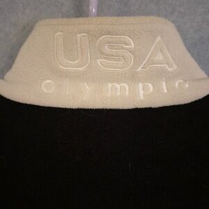 Vintage 2004 Team USA Olympic Fleece Jacket Mens XL Full Zip Black White Sweater
